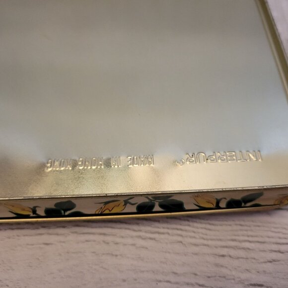 Vintage Interpur Tin Box With Yellow Rose Design - Picture 4 of 10